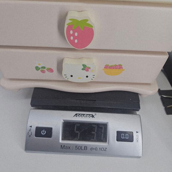 RARE Vintage 2001 Sanrio Hello Kitty Pink Angel Wooden Jewelry Box Organizer - Picture 12 of 12